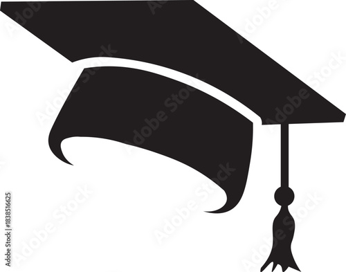 graduation cap mortarboard silhouette icon representing education achievement and academic success