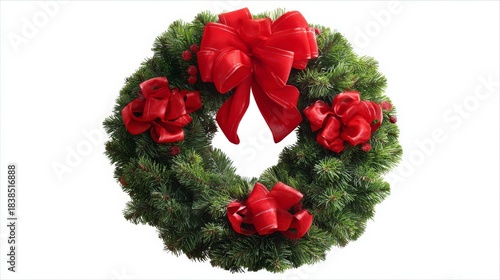 Christmas Wreath with Bows: Simple Design for Cards, Shops & More