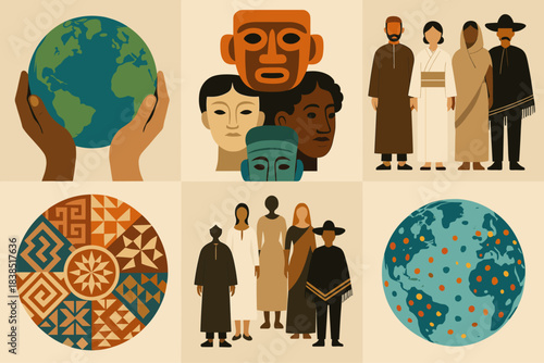 Global Cultural Diversity and Ethnic Traditions Illustration