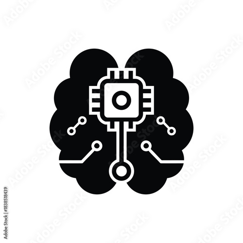 Digital brain icon representing artificial intelligence and technology