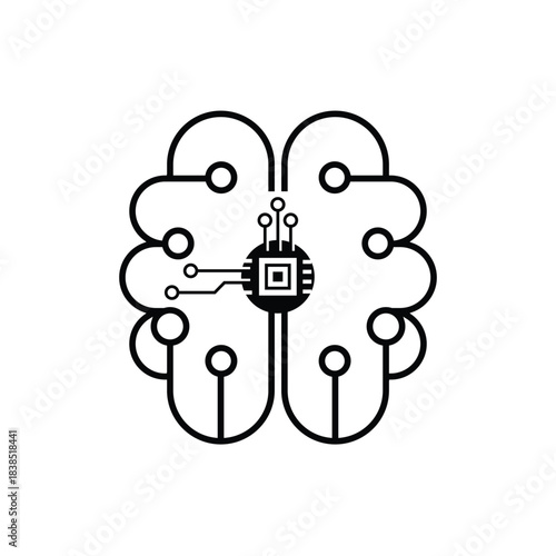 Digital brain with central microchip and circuitry