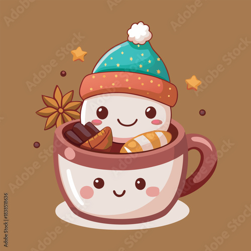 A cozy winter themed vector illustration 3