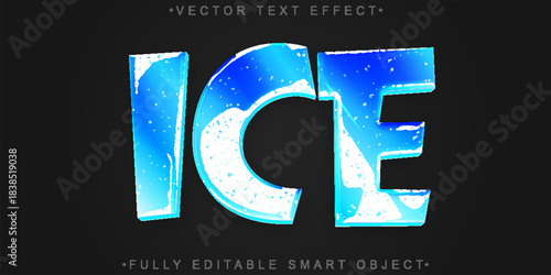 Ice Cold Frozen Winter Snow Vector Fully Editable Smart Object Text Effect