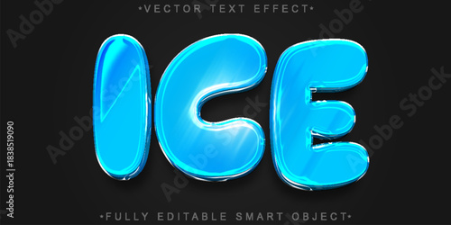 Ice Cold Frozen Winter Snow Vector Fully Editable Smart Object Text Effect