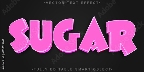 Candy Sugar Gum Sweet Treat Vector Fully Editable Smart Object Text Effect