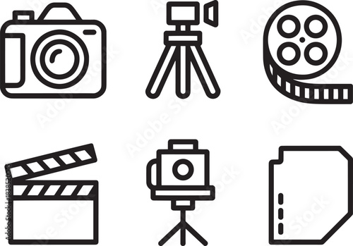 Simple camera outline icon representing photography and digital image capture equipment concept