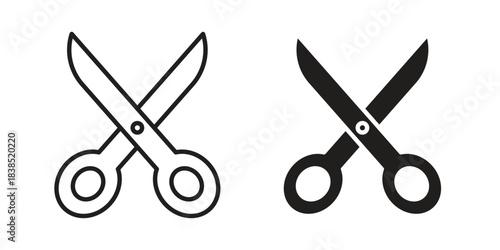 Scissors icon line illustration background. icon concept vector