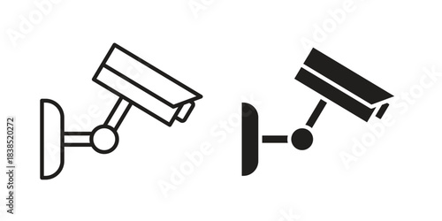 Security camera icon line illustration background. icon concept vector