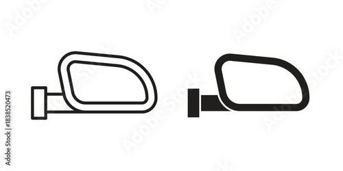 Side mirror icon line illustration background. icon concept vector