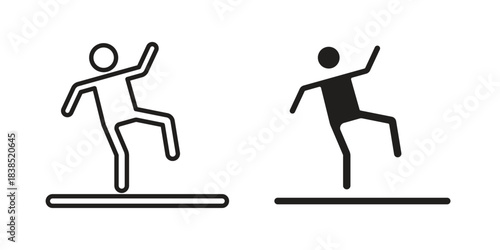 Slippery floor icon line illustration background. icon concept vector