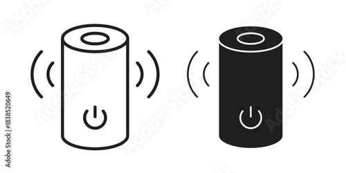 Smart speaker icon line illustration background. icon concept vector