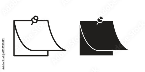 Sticky note icon line illustration background. icon concept vector