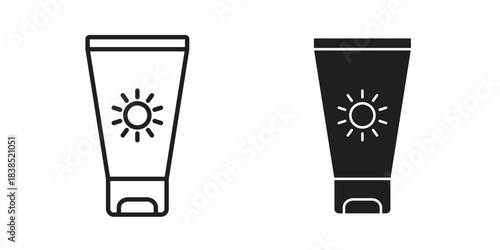 Sun cream icon line illustration background. icon concept vector