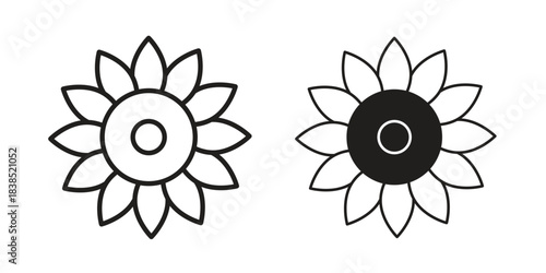 Sunflower icon line illustration background. icon concept vector