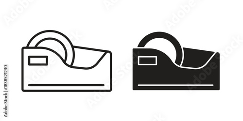Tape dispenser icon line illustration background. icon concept vector