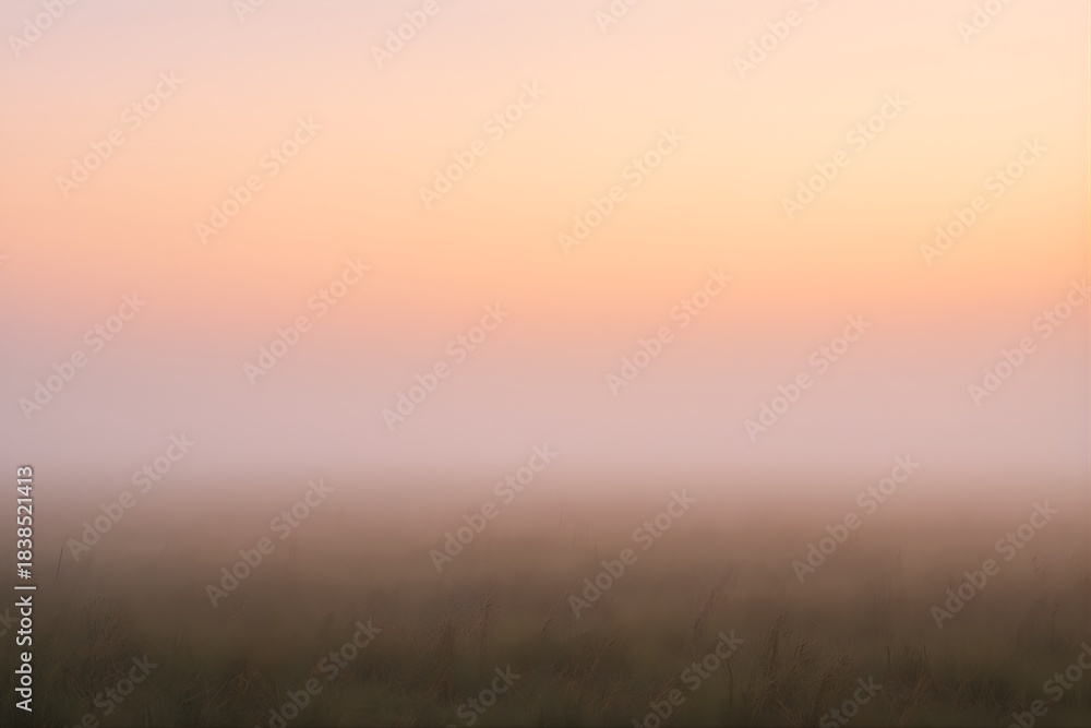 Obraz premium Soft Pastel Foggy Field with Gradient Sky