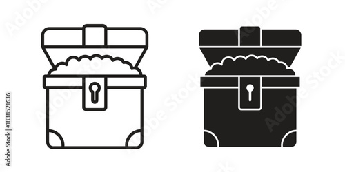 Treasure chest icon line illustration background. icon concept vector