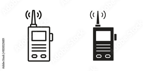 Two way radio icon line illustration background. icon concept vector