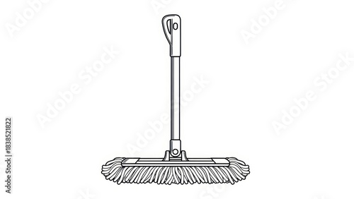 black and white mop cleaning floor clip art preview