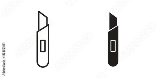 Utility knife icon line illustration background. icon concept vector