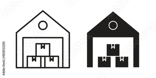 Warehouse icon line illustration background. icon concept vector