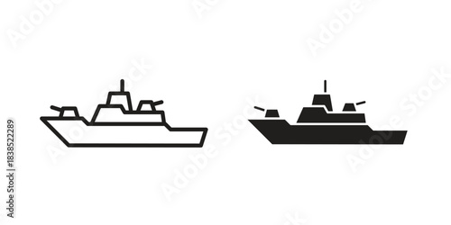 Warship icon line illustration background. icon concept vector