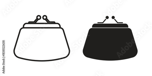 Woman purse icon line illustration background. icon concept vector