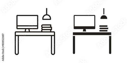 Workspace icon line illustration background. icon concept vector