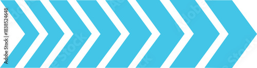 light blue chevron arrows pointing right in horizontal row showing directional flow and progression