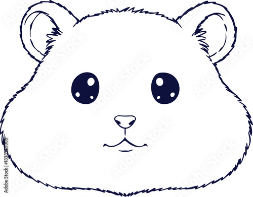Hamster Face Simple Outline