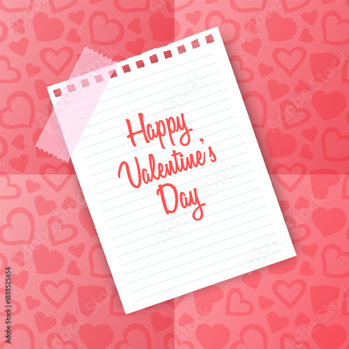 Valentine's Day Gift Voucher, Love Banner with sweet Love Decor elements on minimalistic stylish background. Valentine's day design card