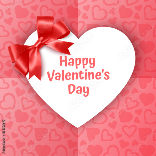 Valentine's Day Gift Voucher, Love Banner with sweet Love Decor elements on minimalistic stylish background. Valentine's day design card