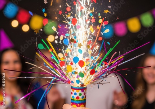 Colorful festive celebration sparkler explosion party fun