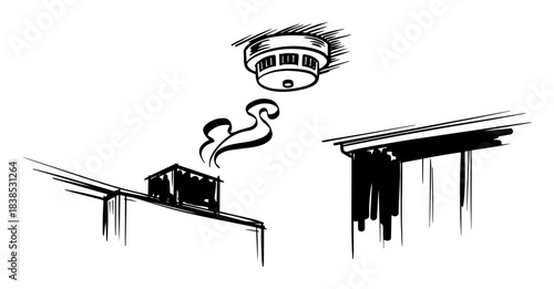 smoke detector alarm triggered by burning food in the kitchen