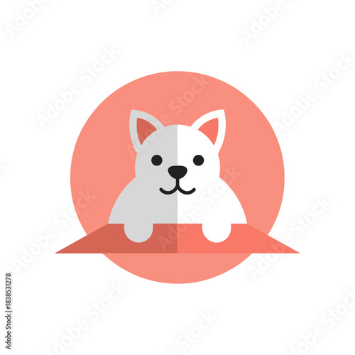 Cute cat icon logo flat vector design