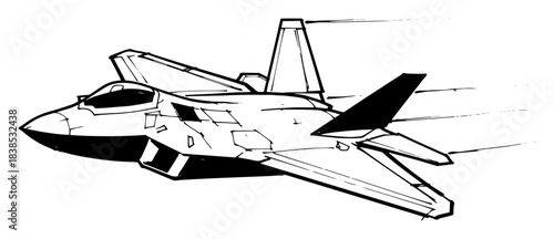 modern stealth jet fighter aircraft vector black shape