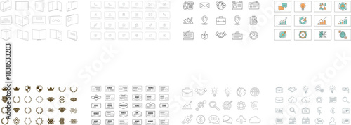 Business and Office Icon Sets and Graphic Elements Keywords: business, office, icons, graphics