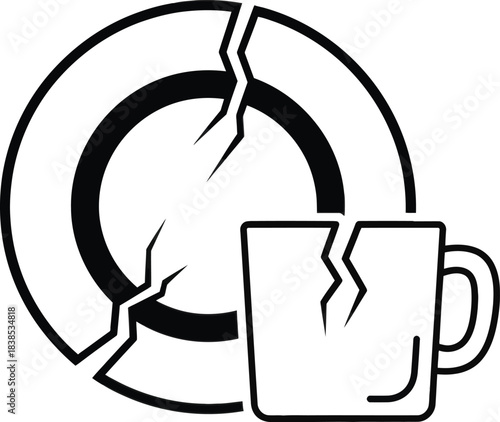 Broken dishware warning icon