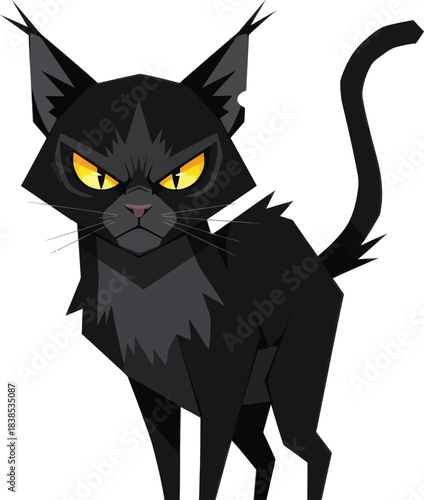 Black cat cartoon illustration