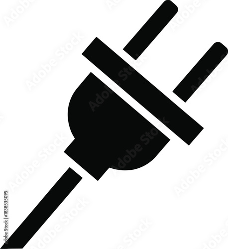 Electric plug silhouette icon