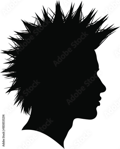 Spiky Hair Male Silhouette Profile