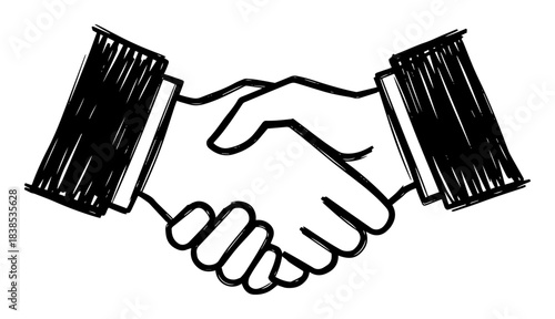 business handshake agreement deal vector black shape