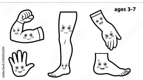 Body parts for kids: cute body part faces for ages 3-7 educational fun art