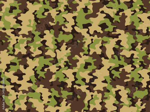 Full Seamless Army Camouflage Pattern Vector. Military Camo Skin for Decor and Textile. Army masking design for hunting textile fabric print and wallpaper.