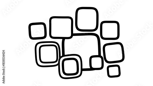 Abstract hand drawn square doodle pattern for creative designs