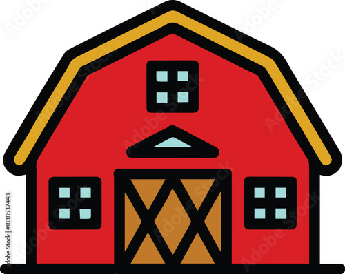 barn farm building gambrel roof barndoor window emblems