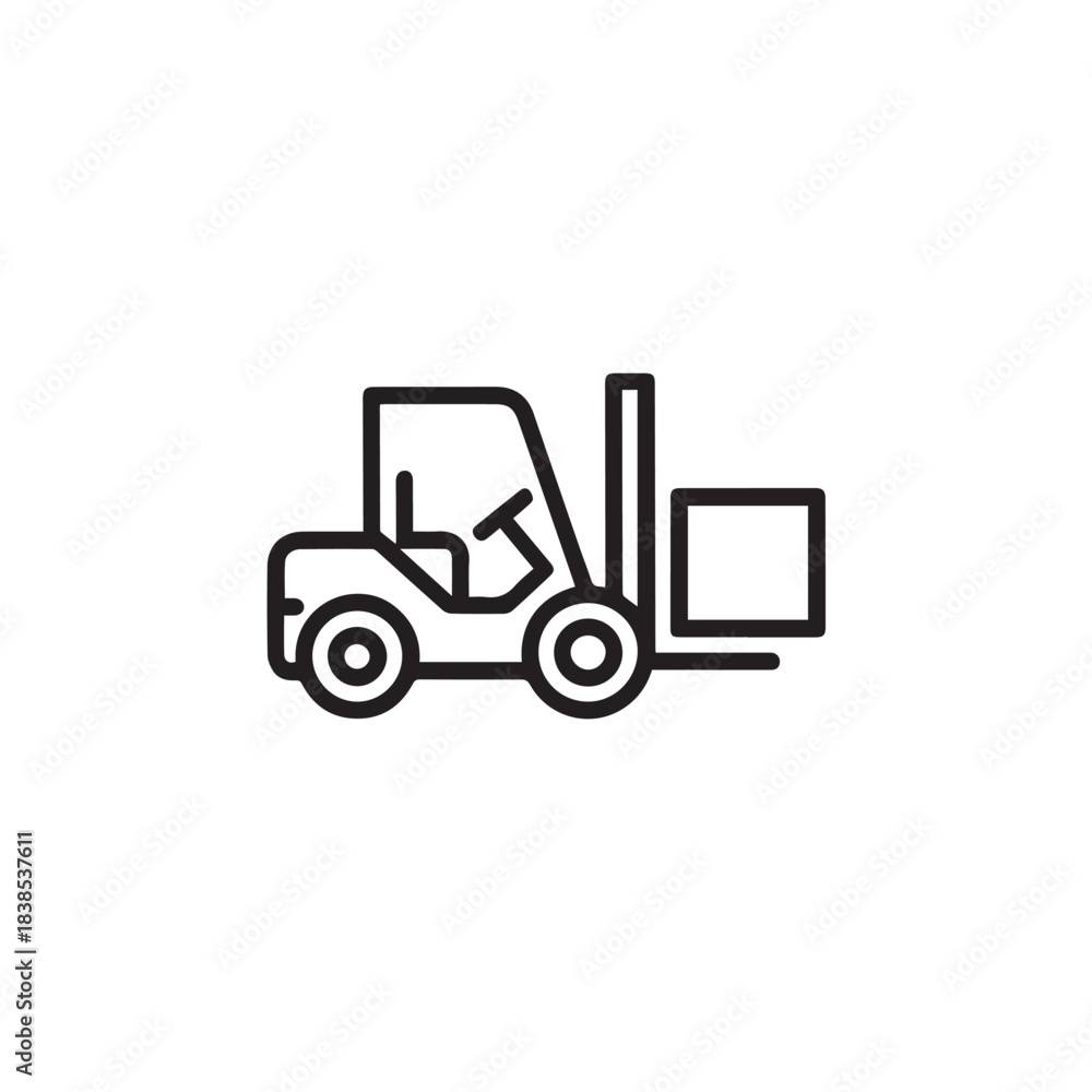 Naklejka premium forklift icon warehouse logistics material handling vector