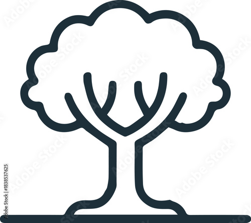 tree hand drawn icon for eco logo and environmental project use