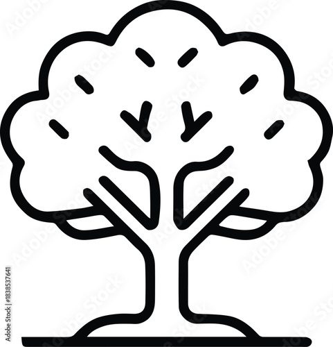 tree silhouette emblem for forestry conservation and green design