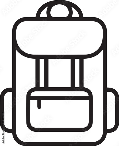 backpack simple outline icon for school travel and commuting